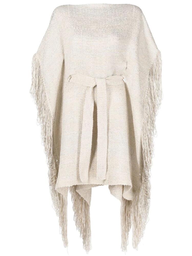 VOZ fringed kaftan top - Neutrals Cover