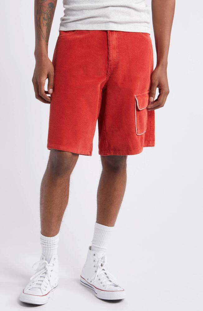 Elwood Baggy Corduroy Shorts in Fire Cover