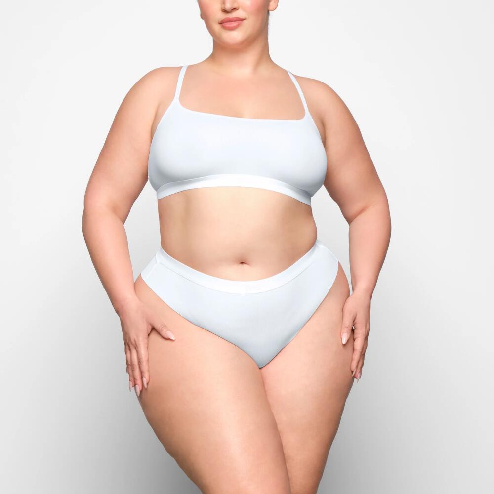 SKIMS Scoop Neck Bralette | White | 3XL | Smooth Rib Cover