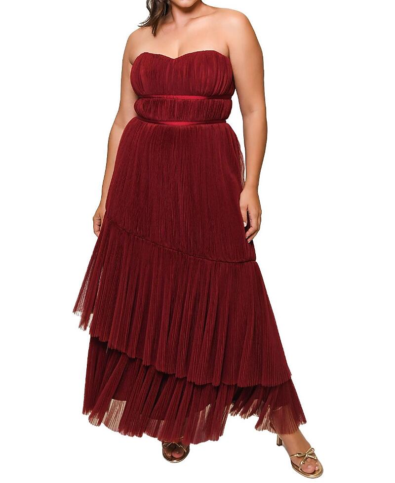 Hutch Plus Size Renza Strapless Tulle Gown Cover