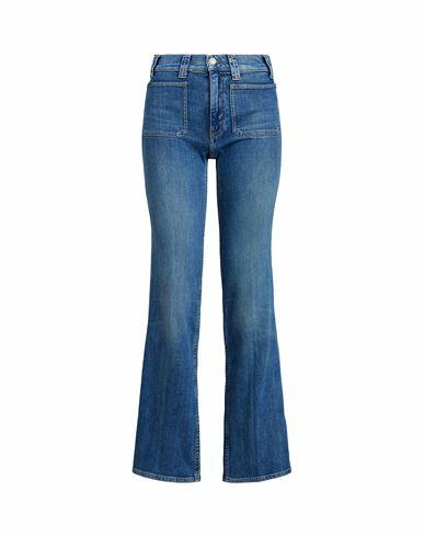 Polo Ralph Lauren Woman Jeans Blue Cotton, Recycled cotton, Elastane, Soft Leather Cover