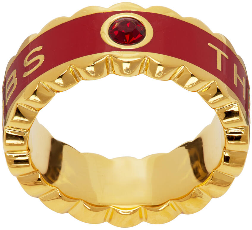 Marc Jacobs Gold & Red 'The Medallion' Ring Cover