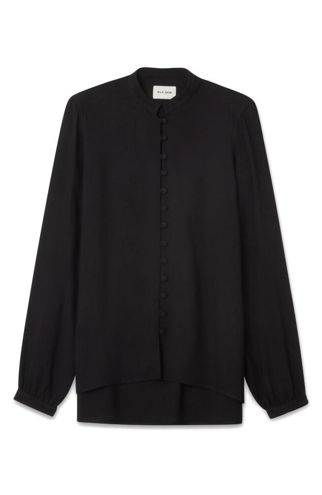 BLK DNM Mandarin Collar Button-Up Shirt in Black Cover