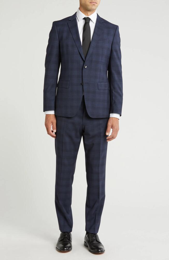 BOSS Huge Plaid Virgin Wool Suit in Navy Cover