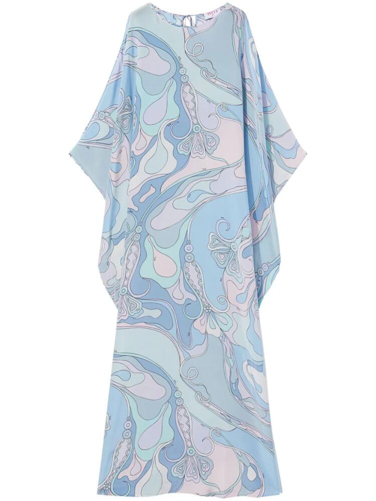 PUCCI Orchidee-print silk kaftan - Blue Cover