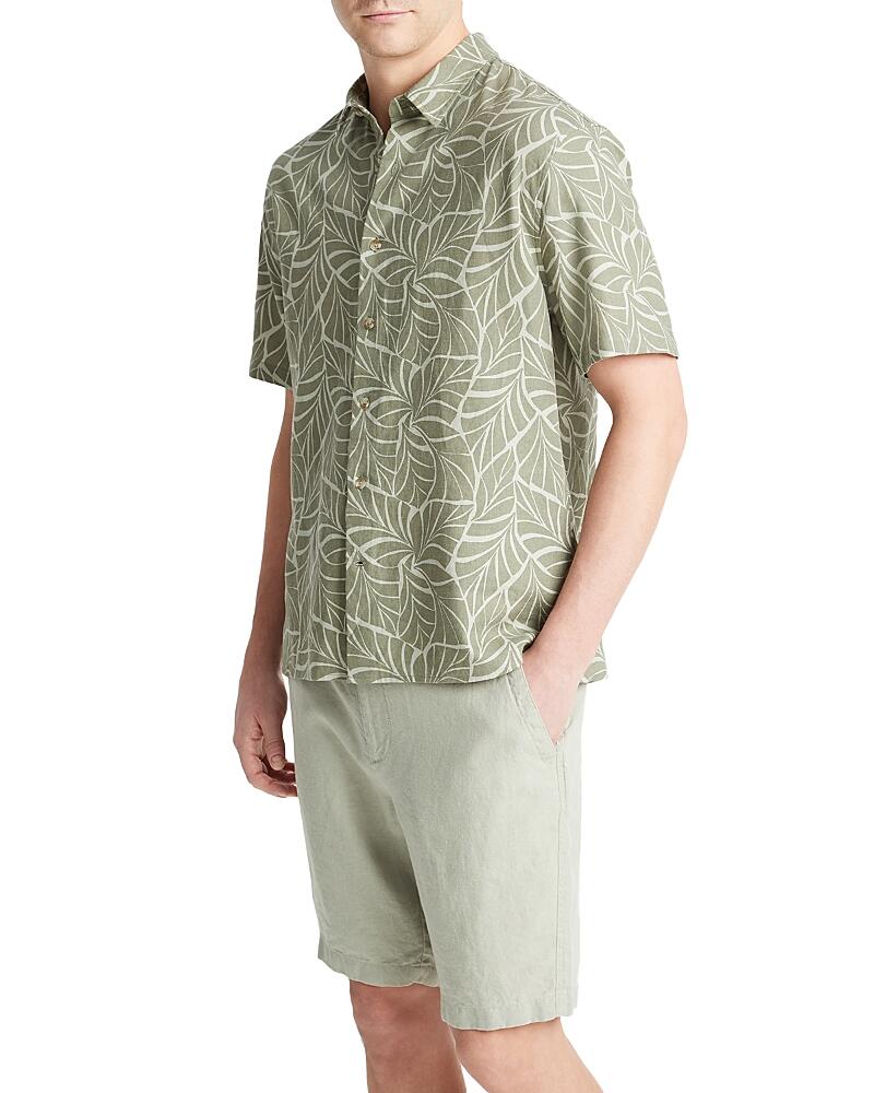 Vince Knotted Leaves Short Sleeve Button Down Shirt Cover