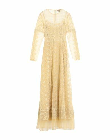 Burberry Woman Maxi dress Light yellow Polyester, Cotton Cover