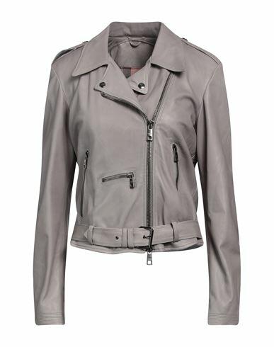 Giorgio Brato Woman Jacket Grey Leather Cover