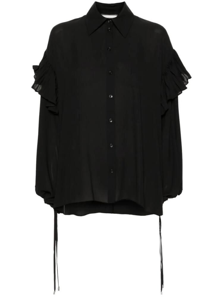 NISSA ruffle-detail shirt - Black Cover