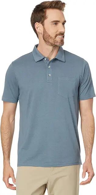 Free Fly Bamboo Heritage Polo (Slate Blue) Men's Short Sleeve Knit Cover