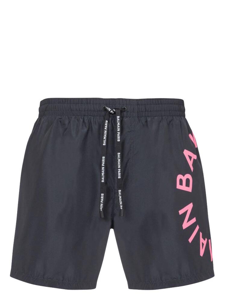 Balmain logo-print swim shorts - Blue Cover