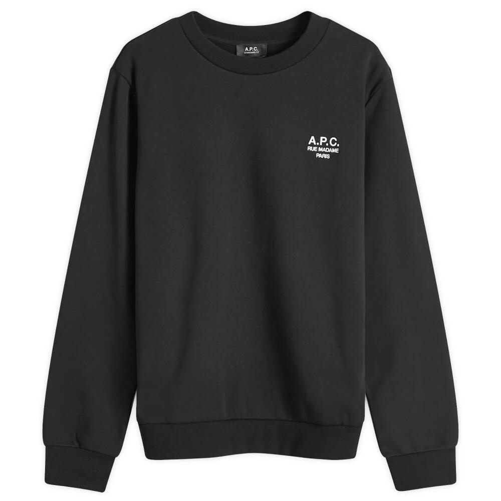 A.P.C. Men's Rue Madame Logo Crew Sweat in Black/White Cover