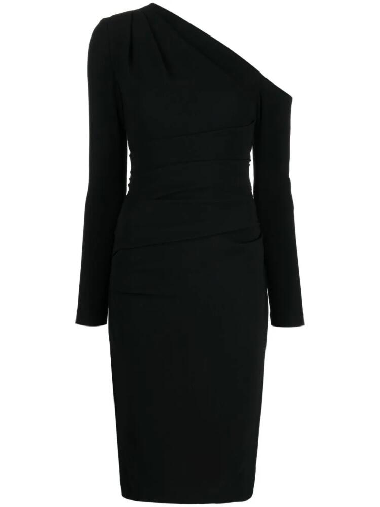 Talbot Runhof one-shoulder long-sleeve midi dress - Black Cover