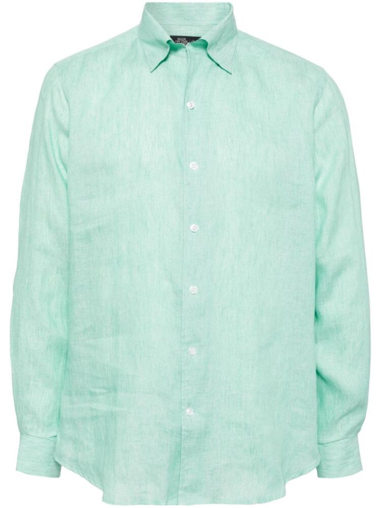 Man On The Boon. buttoned hemp shirt - Green Cover