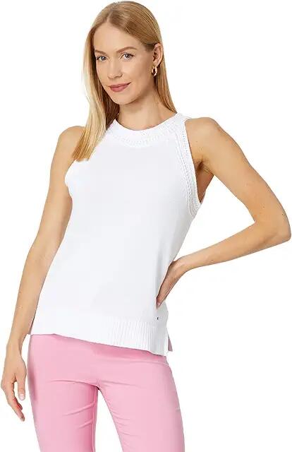 Tommy Hilfiger Faux Crochet Trim Tank (Bright White) Women's Clothing Cover