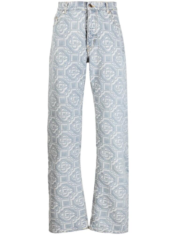 Casablanca monogram-print straight-leg jeans - Blue Cover