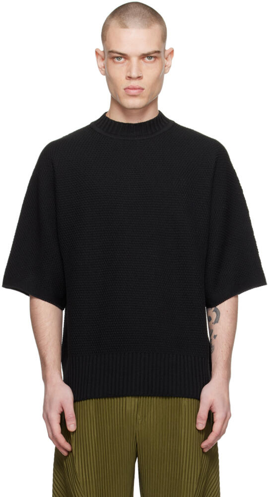 HOMME PLISSÉ ISSEY MIYAKE Black Rustic Sweater Cover