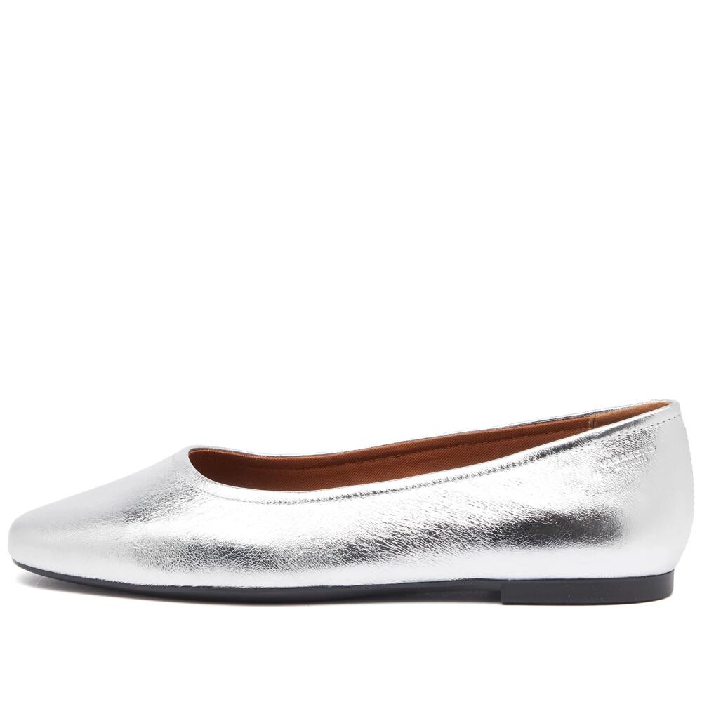 Vagabond Shoemakers Women's Jolin Metallic Leather Ballet Pump in Silver Cover