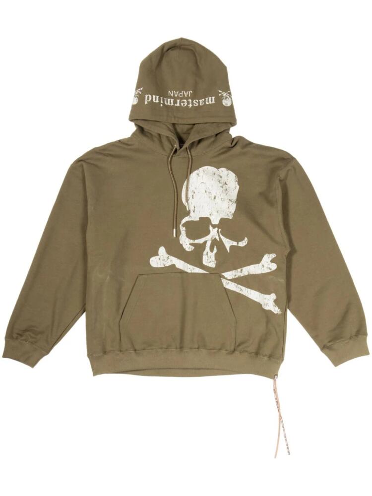 Mastermind Japan reflective skull-print hoodie - Green Cover