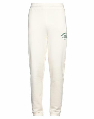 Fila Man Pants Ivory Cotton, Polyester Cover