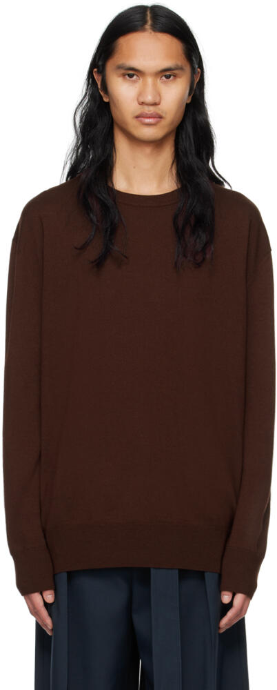 Jil Sander Brown Crewneck Sweater Cover