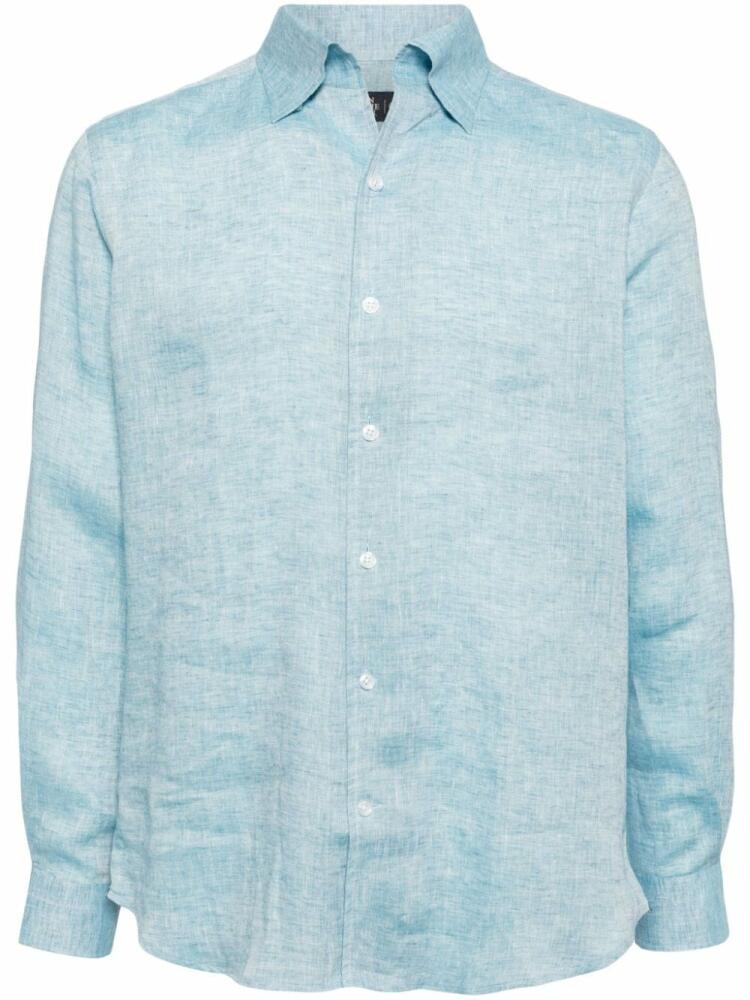 Man On The Boon. buttoned hemp shirt - Blue Cover