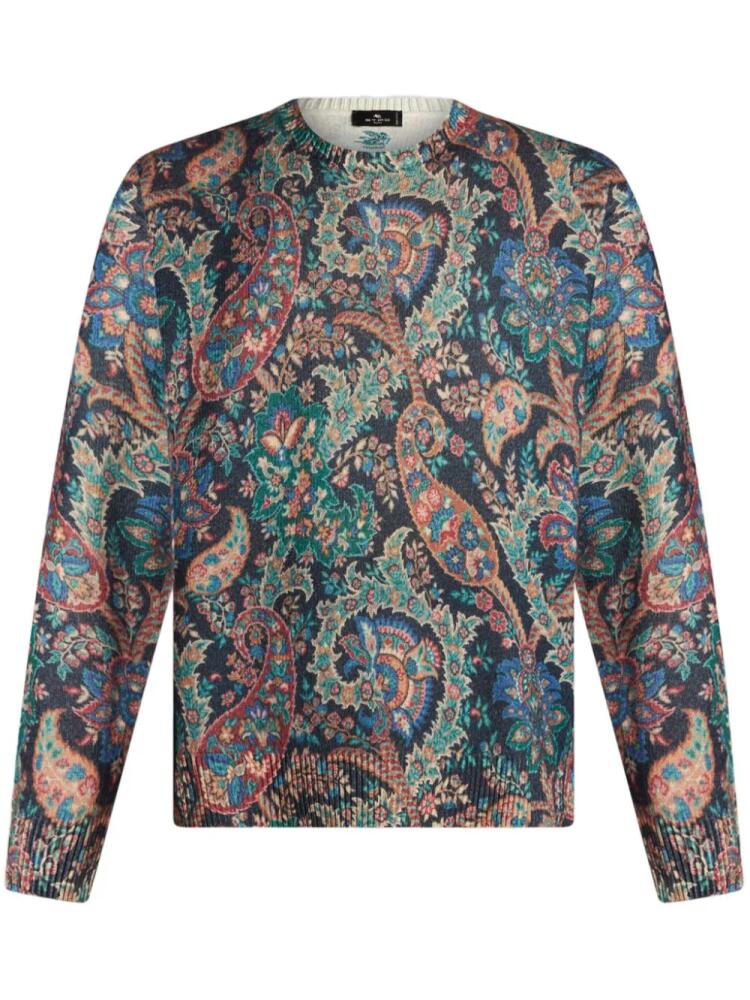 ETRO floral intarsia-knit jumper - Blue Cover