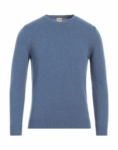 H953 Man Sweater Slate blue Merino Wool Cover