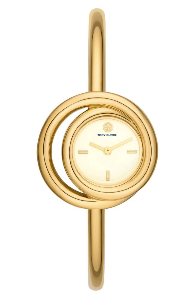 Tory Burch The Miller Bangle Watch, 25mm in Gold Cover