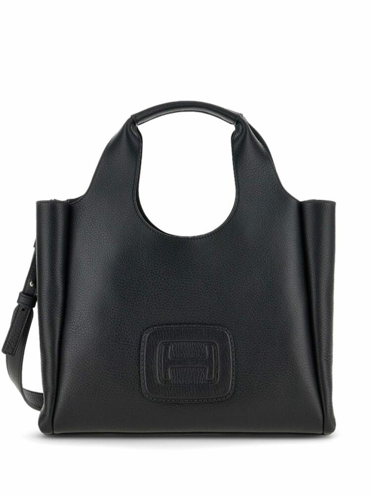 Hogan medium H-Bag logo-embossed tote bag - Black Cover