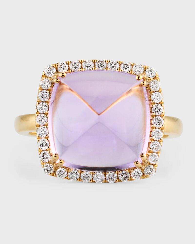 David Kord 18K Yellow Gold Ring with Amethyst and Diamonds, Size 7, 8.52tcw Cover