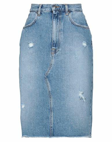 (+) People Woman Denim skirt Blue Cotton Cover