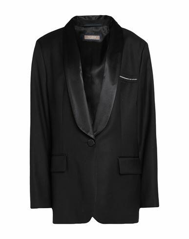 Peserico Woman Blazer Black Virgin Wool, Silk, Elastane Cover