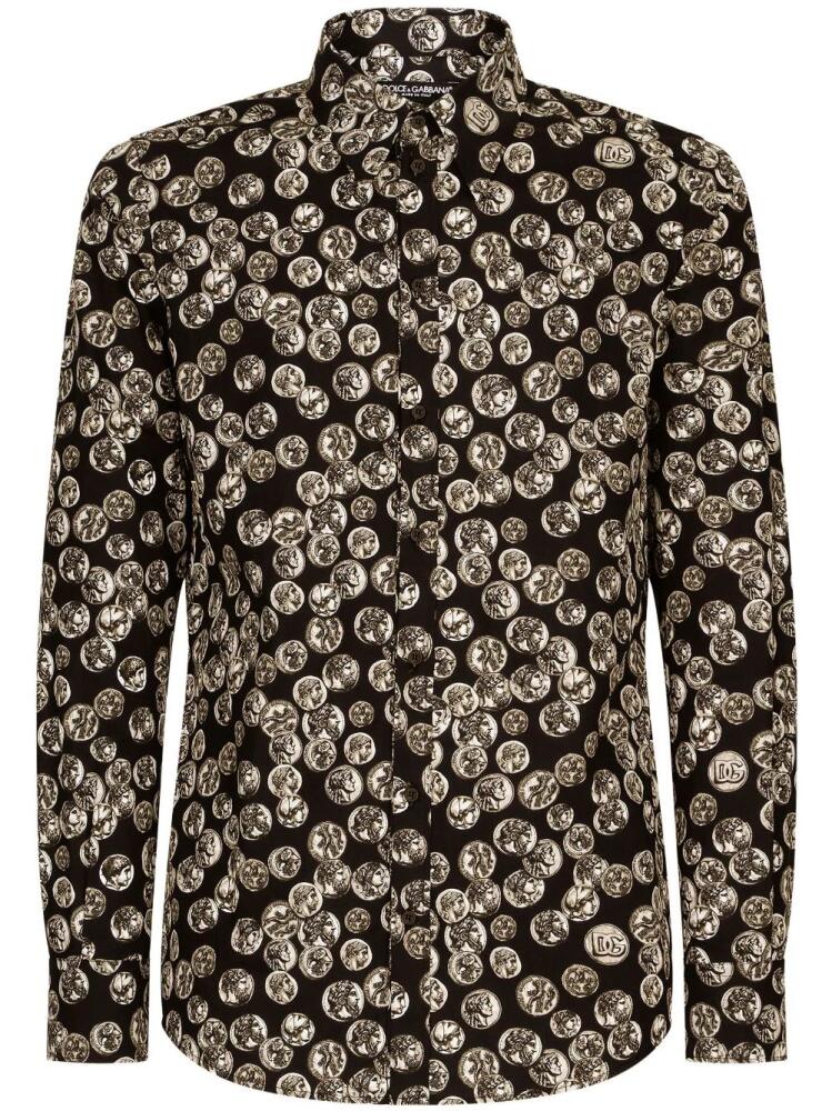 Dolce & Gabbana graphic-print cotton shirt - Black Cover