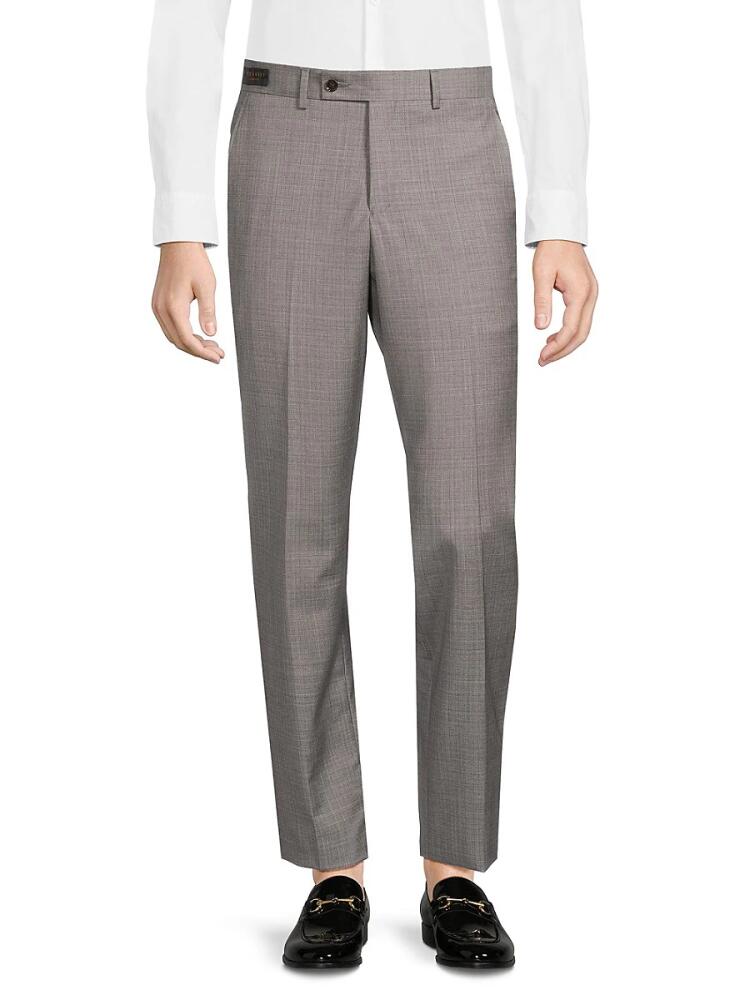 Ted Baker London Men's Jerome Wool Flat Front Dress Pants - Grey Cover