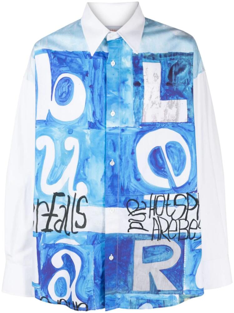 BLUEMARBLE text-print cotton shirt - White Cover