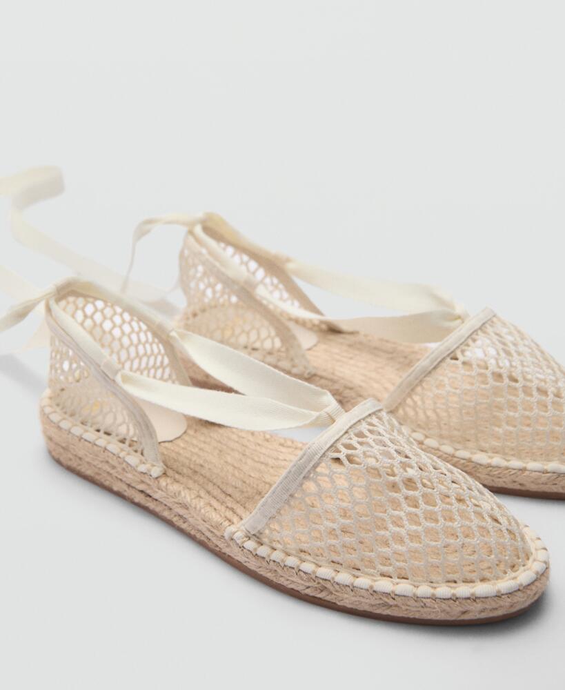 Mango Women's Openwork Espadrilles - Ecru Cover