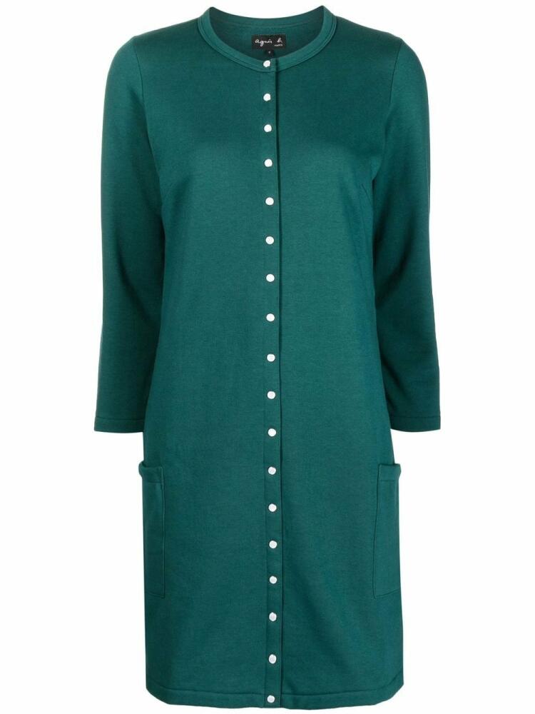 agnès b. three-quarter sleeve mini dress - Green Cover