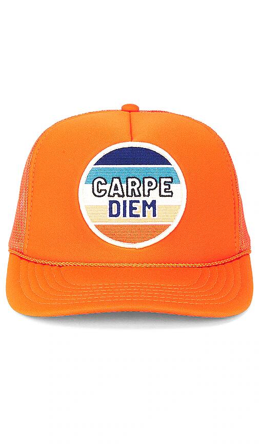 Friday Feelin Carpe Diem Hat in Orange Cover