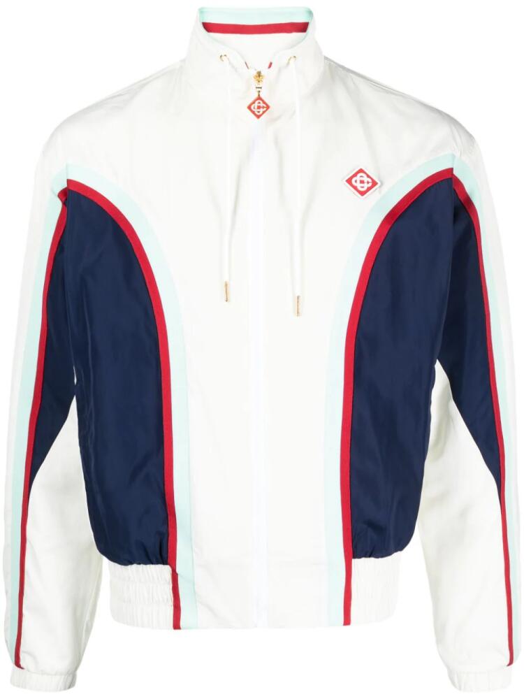 Casablanca panelled zip-up track jacket - White Cover