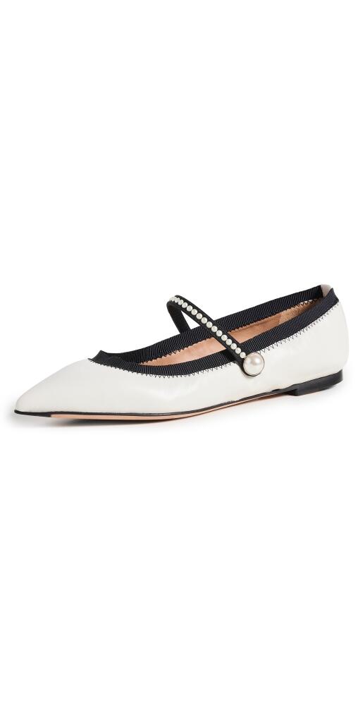 Aquazzura Romy Pearl Flats White/Black Cover