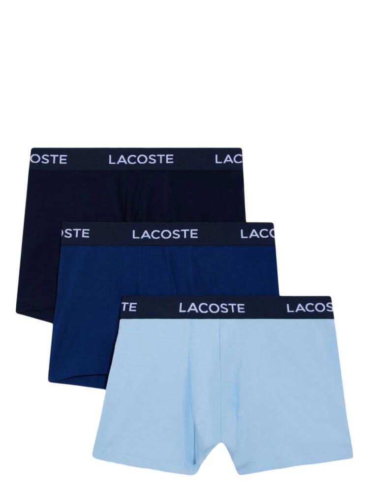 Lacoste logo-print cotton boxers (set of three) - Blue Cover