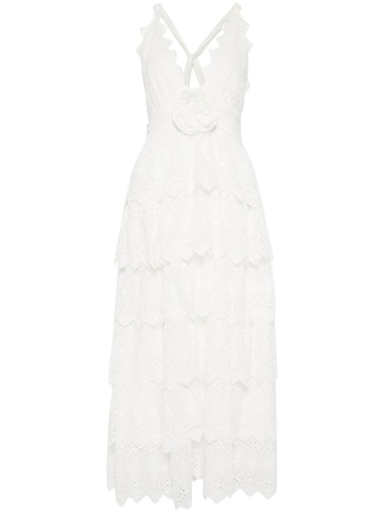 LoveShackFancy Nevis broderie-anglaise cotton maxi dress - White Cover