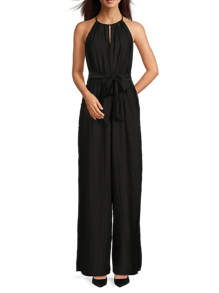 BCBGMAXAZRIA Women's Halterneck Wide Leg Jumpsuit - Onyx Cover