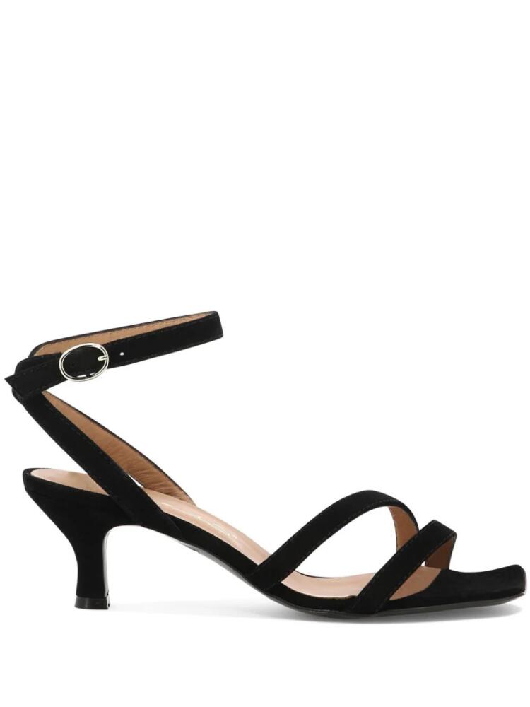 Via Roma 15 kitten heel suede sandals - Black Cover