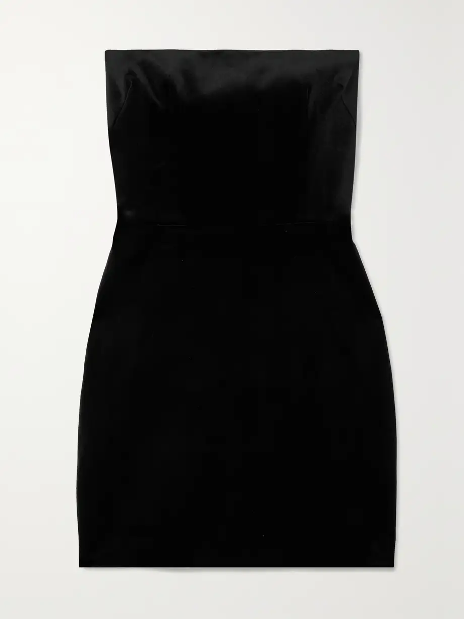 Alex Perry - Strapless Stretch-velvet Mini Dress - Black Cover