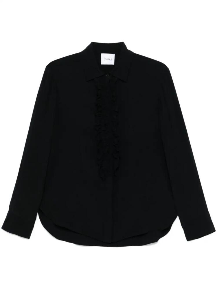 Nude ruffle-detail shirt - Black Cover