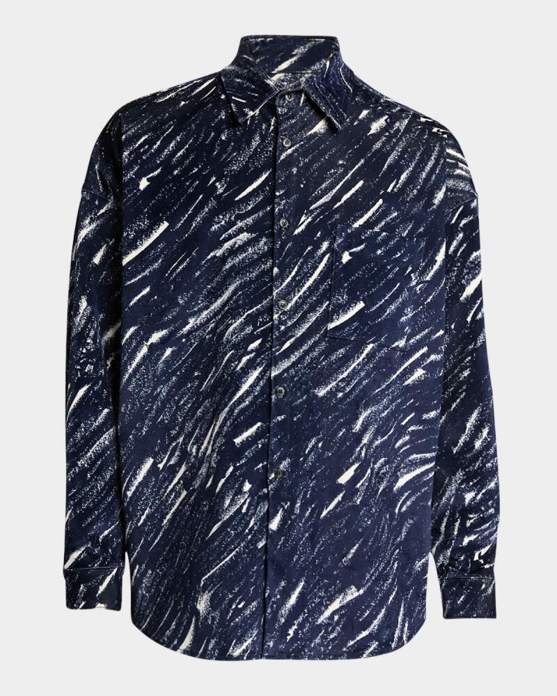 Marni Men's Two-Tone Denim Overshirt Cover