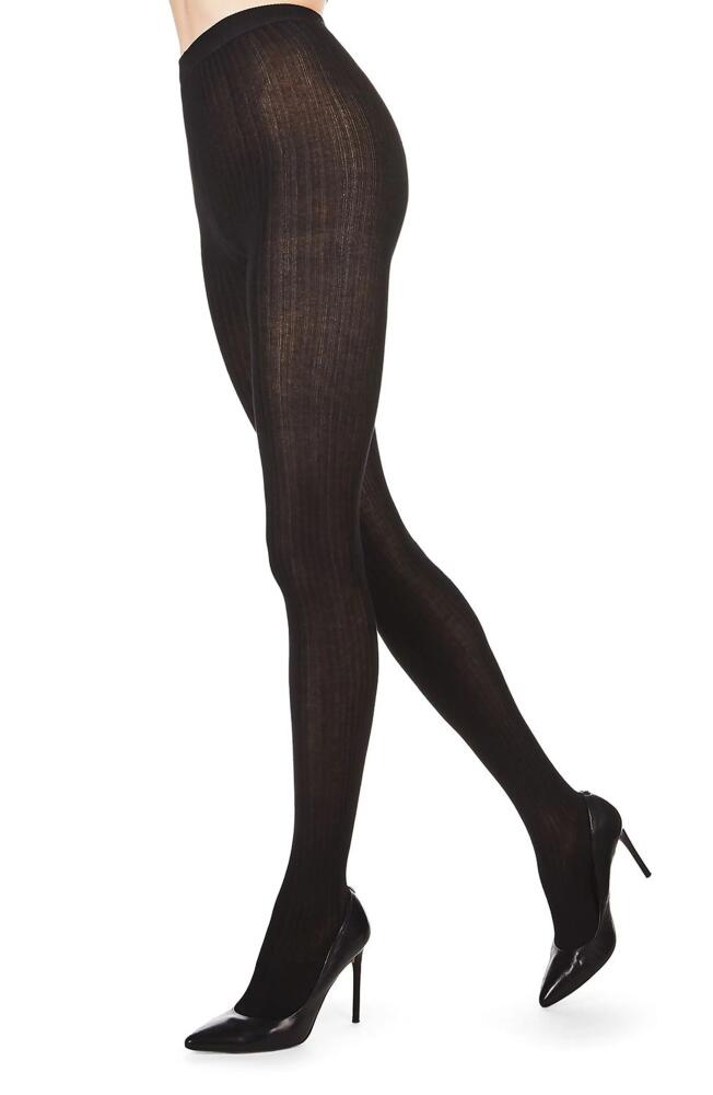 MeMoi Rib Knit Tights in Black Cover