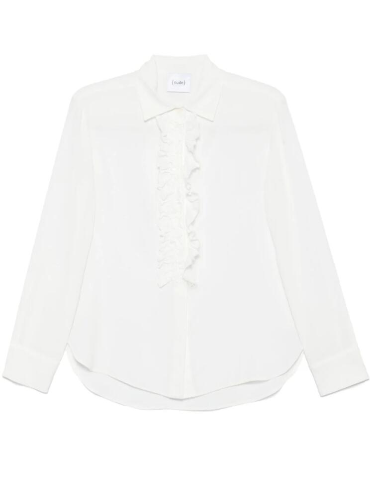 Nude ruffle-detail shirt - White Cover